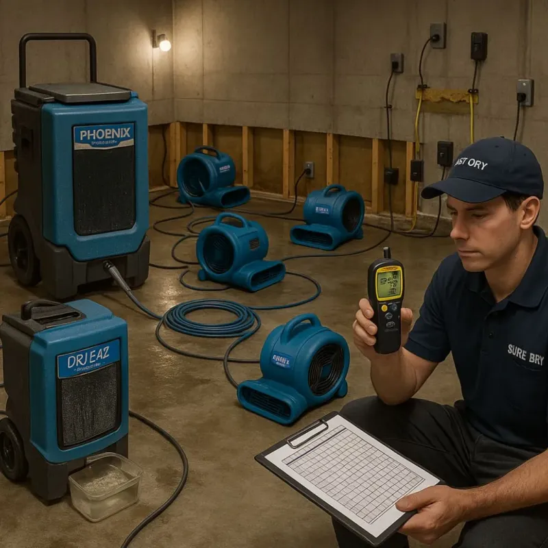 Structural Drying and Dehumidification process in Woodinville, WA